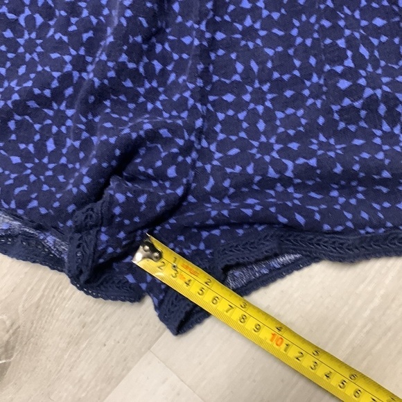 Aerie Navy‎ Blue Floral Layered Playsuit Romper Lace Floral size XS Lace Trim - Picture 8 of 9